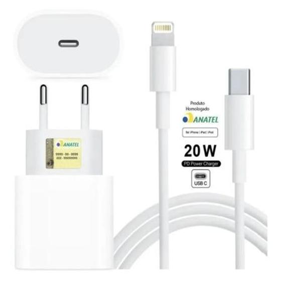 Imagem de Fonte Carregador Compativel IOS Usb Tipo C Turbo Caixinha 20w