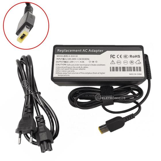 Imagem de Fonte Carregador Compatível Notebook 20V 4.5A Pino 1cm x 4mm Com Filtro LE20V45A