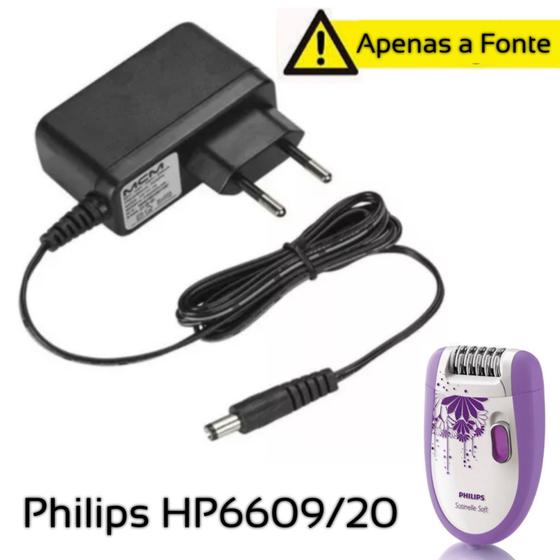 Imagem de Fonte Carregador p/ Depilador Philips Satinelle HP 6401 e HP 6400 HP6303 Bivolt 12v