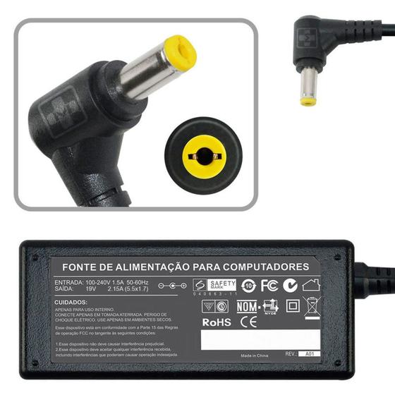 Imagem de Fonte Carregador Para Acer Iconia Tab: W500, W500p, 19v 645