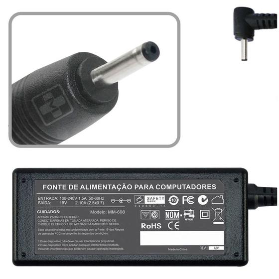 Imagem de Fonte Carregador Para Asus Eeepc 1101hgo 19v 2.1a 40w 608