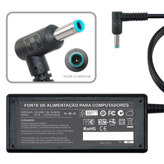 Fonte Carregador Para Hp Elitebook 840 G3 19,5v 3.33 761 Menor preço em Fonte Carregador Para Hp Elitebook 840 G3 19,5v 3.33 761