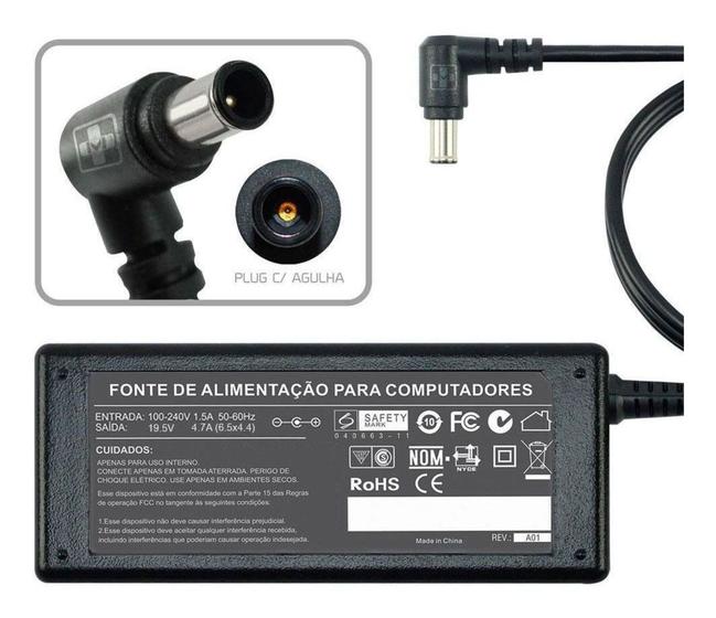 Imagem de Fonte Carregador Para Sony  19,5v  Sve15125cxs Sve1511bgxs 493