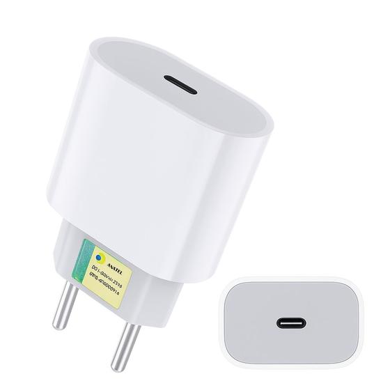 Imagem de Fonte Carregador Turbo 20W Tipo C com Entrada USBC Compatível com Diversos Modelos