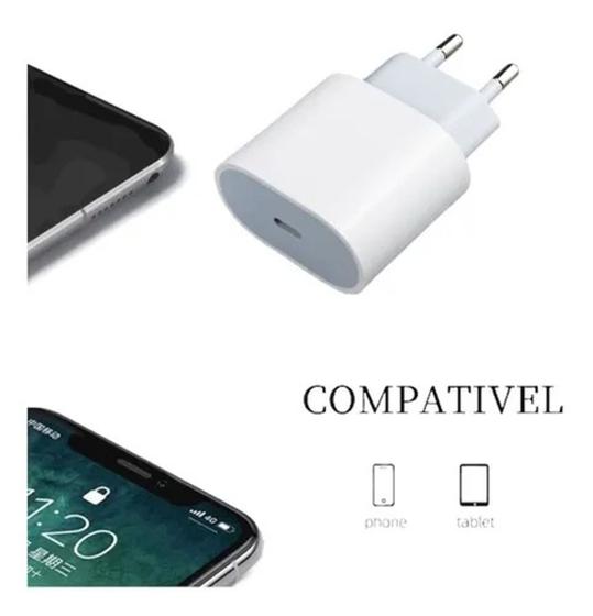 Imagem de Fonte Carregador Turbo Rápido Bivolt 20w com entrada Tipo-C