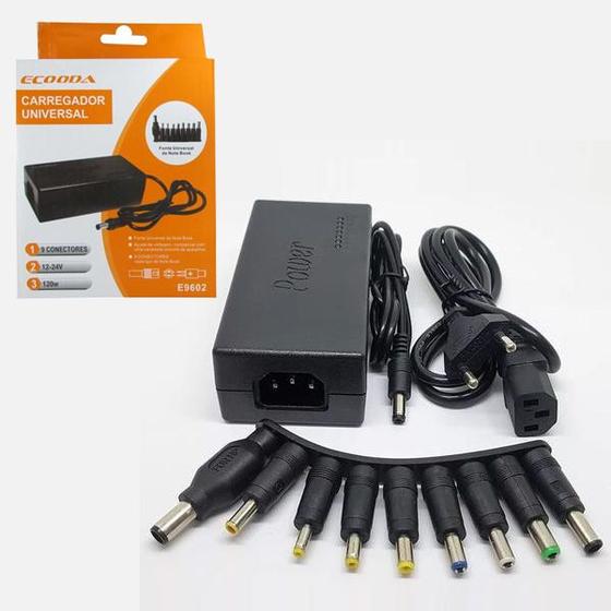 Imagem de Fonte Carregador Universal Notebook 9 Adaptadores Bivolt/120W