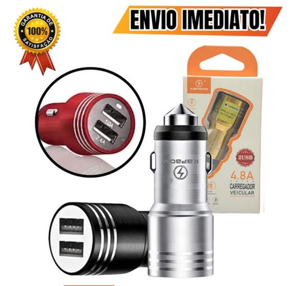 Imagem de Fonte Carregador Veicular 12v com 02 Portas USB 4.8A Kapbom KA-5020