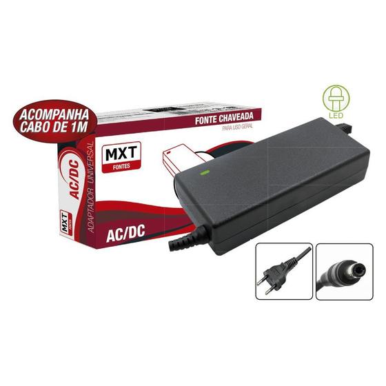 Fonte Chaveada 12V5A 60W Com Cabo De 1M Led Ac/dc P/CFTV MXT MX-12V 5.0AFX Menor preço em Fonte Chaveada 12V5A 60W Com Cabo De 1M Led Ac/dc P/CFTV MXT MX-12V 5.0AFX