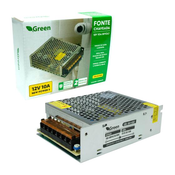 Imagem de Fonte Colmeia Chaveada Estabilizada Bivolt 12v 10a 120w Real