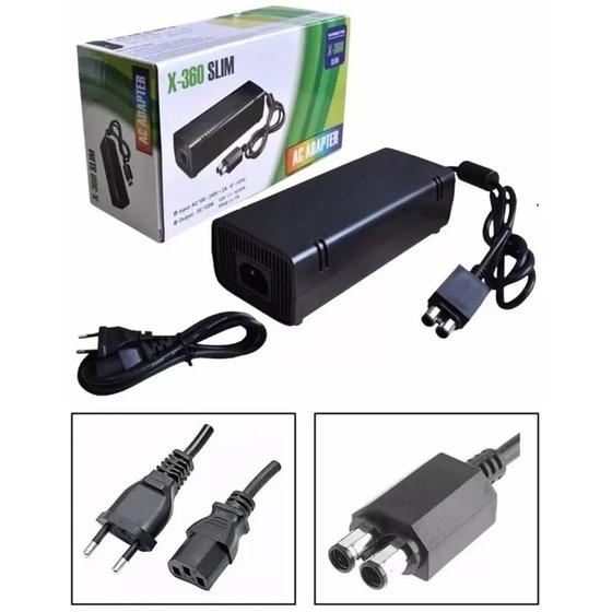 Imagem de Fonte Compatível Com Xbox 360 Slim AC Adapter 2 Pinos