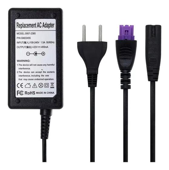 Imagem de Fonte Compatível Impressora Rhos Deskjet 1516 22v 455ma Plug Roxo