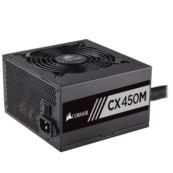 Fonte Corsair 450W, 80 Plus Bronze, CX450M, Semi Modular - CP-9020101-BR Menor preço em Fonte Corsair 450W, 80 Plus Bronze, CX450M, Semi Modular - CP-9020101-BR