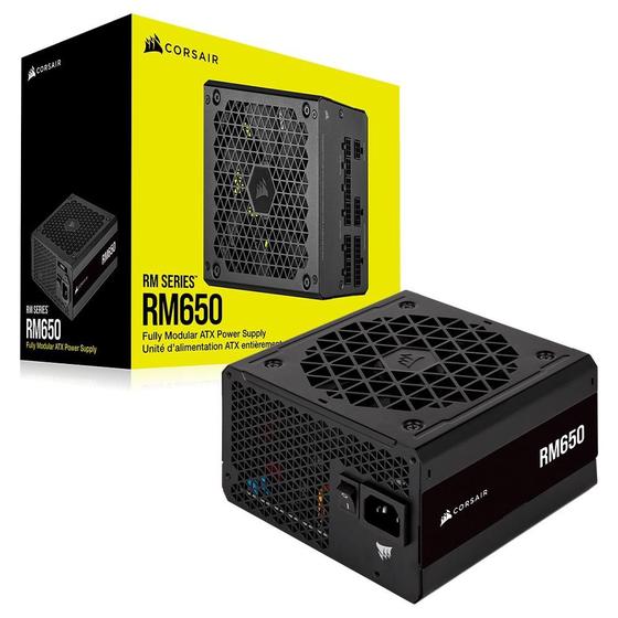 Imagem de Fonte Corsair RM Series RM650, 650W, 80 Plus Gold, Modular, Com Cabo, Preto  - CP-9020280-BR