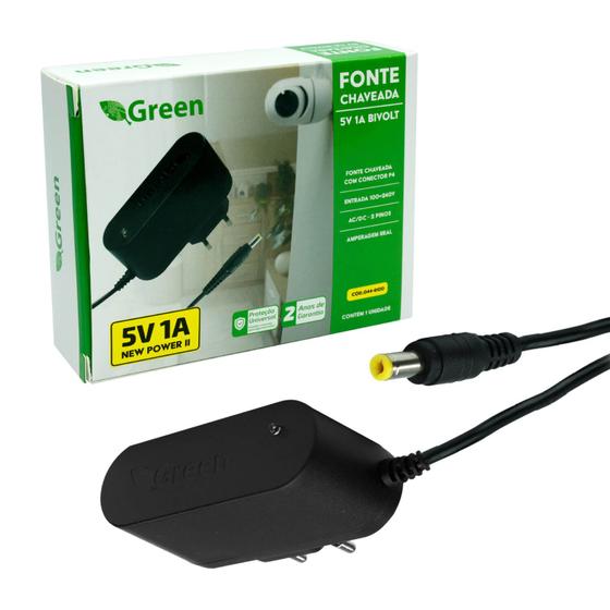 Imagem de Fonte Dc Chaveada 5v Volt 1a Amper Real Plug P4 Bivolt C Led
