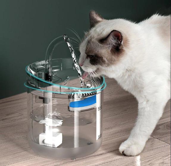 Fonte De Água Bebedouro Automático Com Torneira Transparente 2L Menor preço em Fonte De Água Bebedouro Automático Com Torneira Transparente 2L