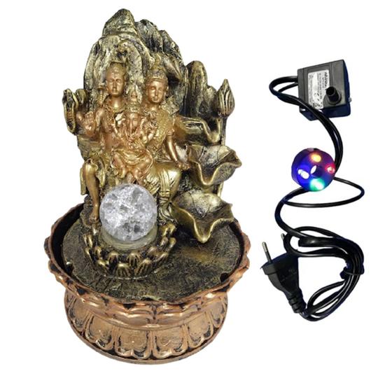 Imagem de Fonte de Água Buda 4 Quedas com Bola de Cristal Giratória e com Luz RGB 9071