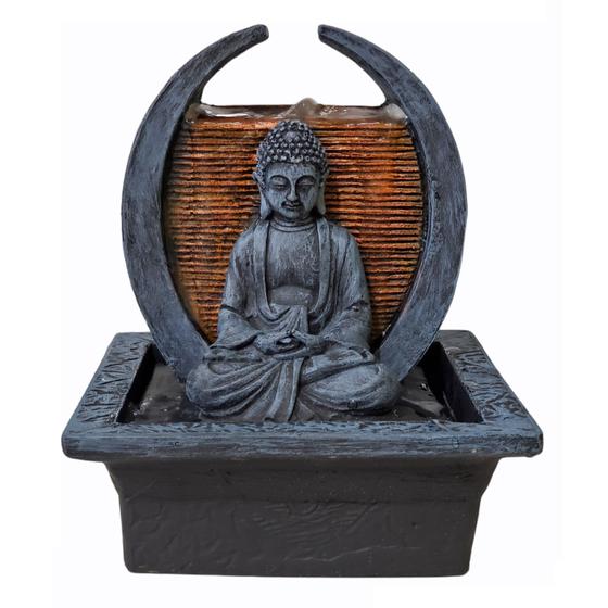 Imagem de Fonte De Água Buda Hindu Altar Meia Lua Zen Resina - Bivolt