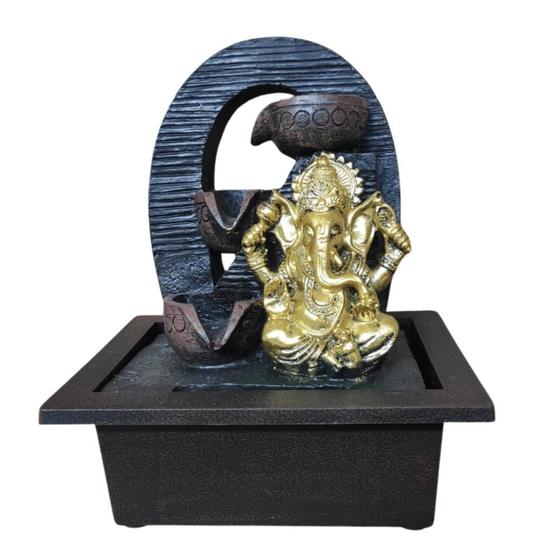 Imagem de Fonte de Água Decorativa Ganesha Dourado 3 Quedas 26cm Bivolt