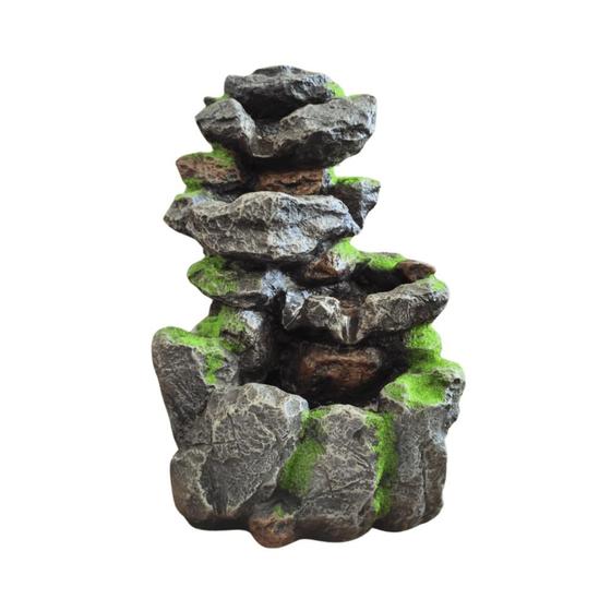 Imagem de Fonte de Água Decorativa Gruta de Pedras 4 Quedas 33cm Bivolt