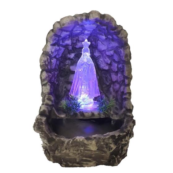 Imagem de Fonte de água Nossa Senhora Aparecida gruta padroeira com Luz colorida