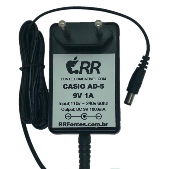Fonte de alimentação 9V para teclado Casio AD-5 modelo CTK-491 Menor preço em Fonte de alimentação 9V para teclado Casio AD-5 modelo CTK-491