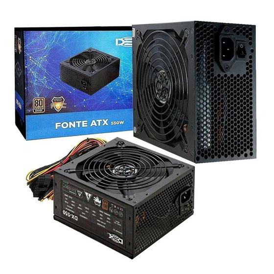 Imagem de Fonte De Alimentação ATX 550W PC Desktop Gamer Bivolt 80 Plus Bronze Dex DX-550