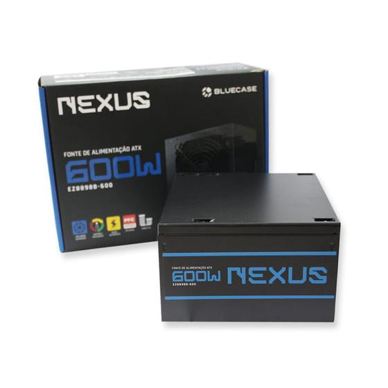 Imagem de Fonte de alimentacao atx 600w real 80 plus bronze nexus ez8898b bluecase