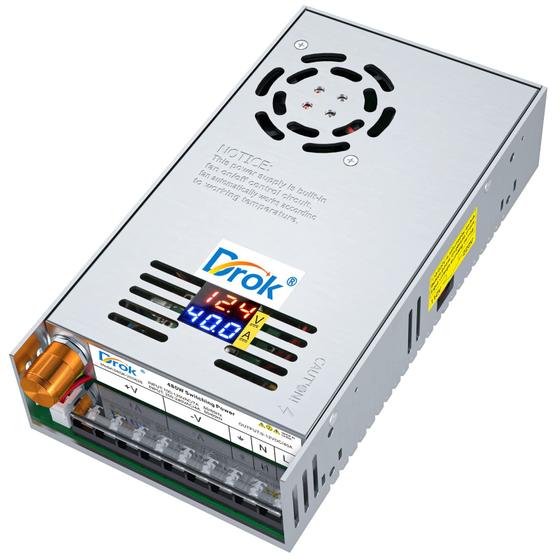 Imagem de Fonte de Alimentação DROK 12V 40A 480W - Conversor Buck com Display