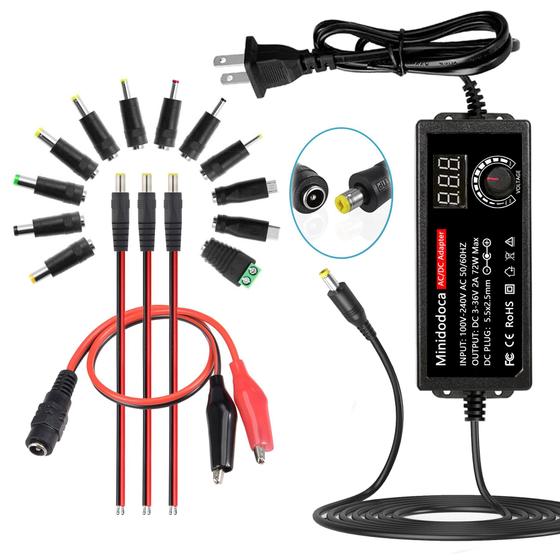 Imagem de Fonte de Alimentação Minidodoca 72W - DC Ajustável 3V~36V com Display LED