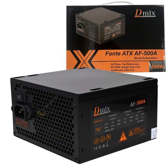 Imagem de Fonte de Alimentação para PC Desktop ATX 500W Bivolt Dmix AF-500A Automatica