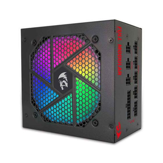 Imagem de Fonte De Alimentação Redragon Gamer 750 Watts Full Modular Rgb 80 Plus Gold Gc-ps006-1 Preto