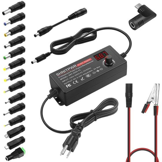 Imagem de Fonte de alimentação SHNITPWR Universal 72W DC 3V-24V 3A com USB-C PD 65W