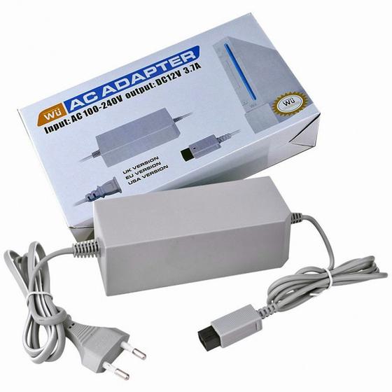 Imagem de Fonte de Energia Carregador Adaptador Ac Para Console Nintendo Wii Bivolt 110-240v com Cabo de Força