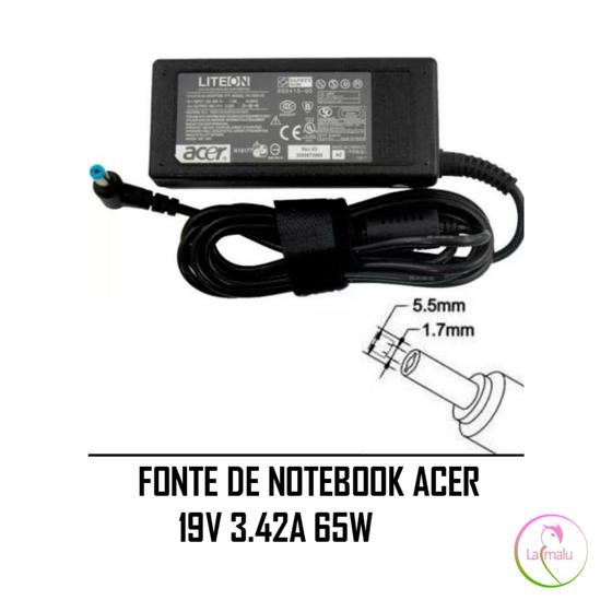 Imagem de Fonte de Notebook Acer 19v 3.42A 65W