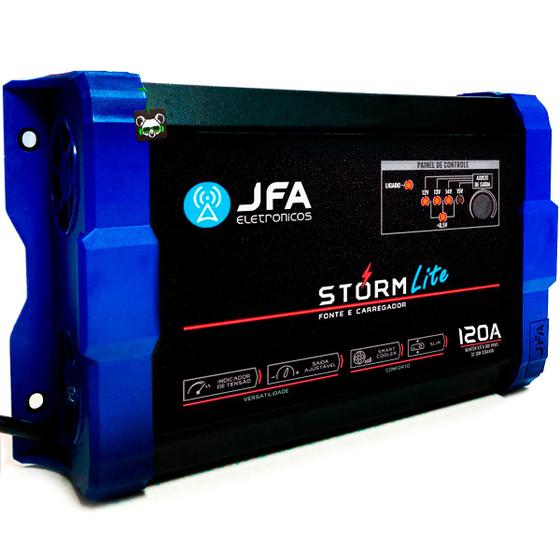 Imagem de Fonte E Carregador De Bateria Jfa Eletronicos 120a Lite Storm Slim Bivolt 110/220vac