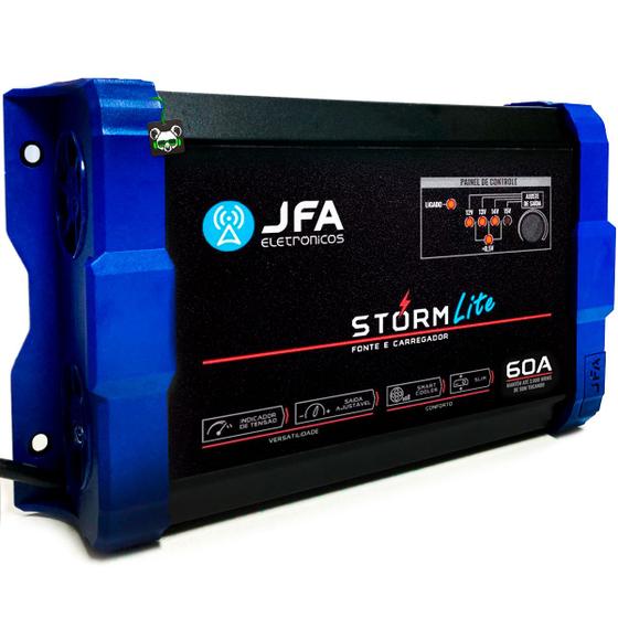 Imagem de Fonte e Carregador de Bateria Jfa Eletronicos 60a Lite Storm Slim Bivolt 900W