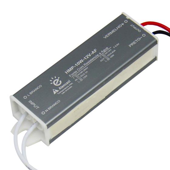 Imagem de Fonte Embralumi 12V Reator Driver Blindada IP67 10W Real Garantia 2 Anos