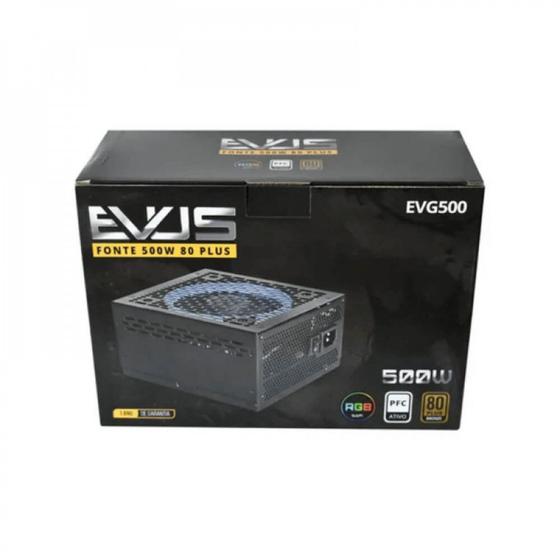 Imagem de Fonte EVG500 Evus 500w ATX RGB Bronze