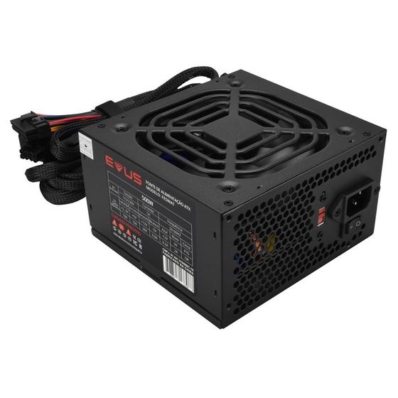 Imagem de Fonte EVUS ATX 500W Reais 20/24P 4 SATA com Cabo FE5WAT