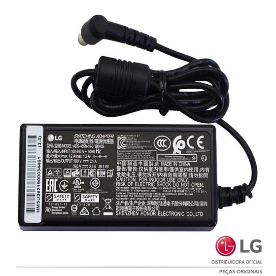 Imagem de Fonte externa lg ads-45sn-19-3 19v - 2.1a 24gl600f-b 24gn600-b 24tl520s-ps 27gl650f-b  28mt49s-ps 29lh300b-p eay63190003