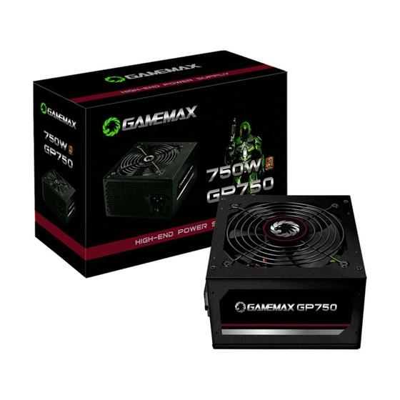 Imagem de Fonte Gamemax GP750, 750W, 80 Plus Bronze, PFC Ativo, Com Cabo, Preto - GP750