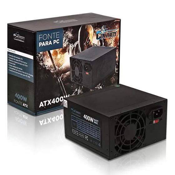 Imagem de Fonte Gamer ATX 400w 24 Pinos Bivolt Cowboy Knup - KP-532