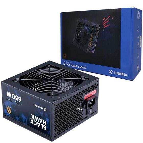 Imagem de Fonte Gamer Atx Fortrek Black Hawk 650W, 80 Plus Bronze,