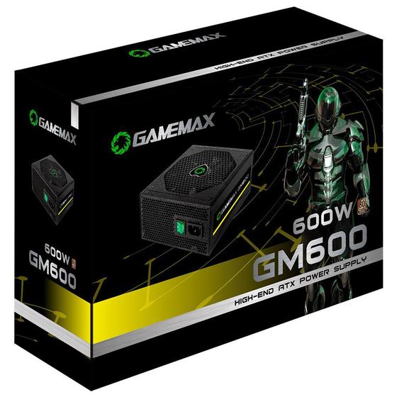 Imagem de Fonte Gamer ATX Gamemax GM600 600W Semi-Modular 80 Plus Bronze PFC Ativo Preta