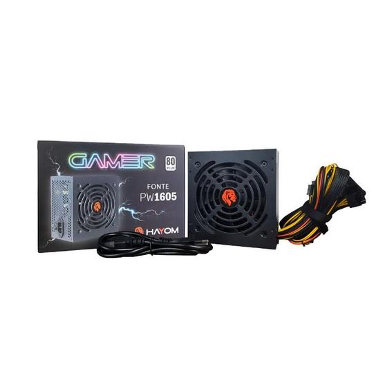 Imagem de Fonte Gamer Hayom 500W 80 Plus ATX, 110/220v