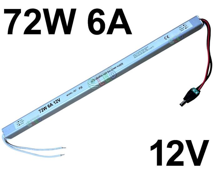 Imagem de Fonte linear slim 12v saida 6,0a 72w autovolt - lumanti