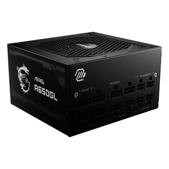 Fonte MSI MAG A650GL 650W 80 Plus Gold Modular PFC Ativo Preto Menor preço em Fonte MSI MAG A650GL 650W 80 Plus Gold Modular PFC Ativo Preto