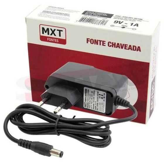 Imagem de Fonte Mxt Chaveada Pedal/Teclado 9 Vdc 1A Centro Negativo P4