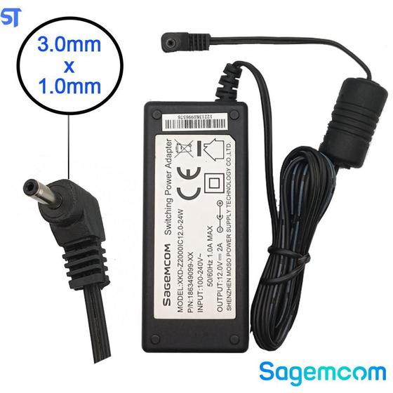 Imagem de Fonte Notebook Positivo Duo 12V 2A Zr3630 Plug 3.0Mm X 1.0Mm