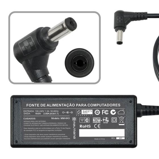 Imagem de Fonte p/Carregador HP Compaq Mini 1030/1033/1035NR CTO 19.5V 2.05A 40W 4.0x1.7 - MM643